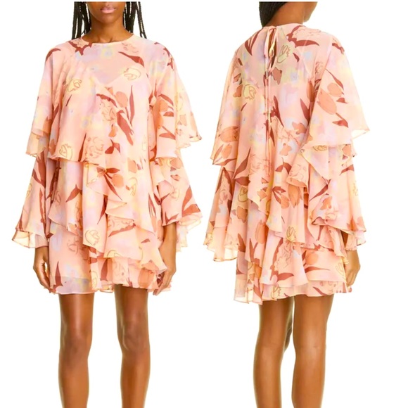 Ted Baker Pegaia Floral Ruffle Mini Dress